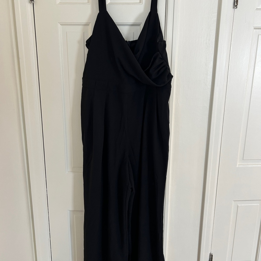 Cider Black Draped Jumpsuit